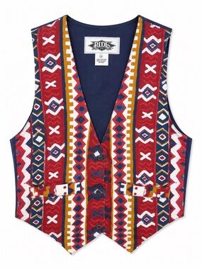 Vintage Ride Southwestern Tapestry Vest Western Boho Festival‎ Ranchwear Medium